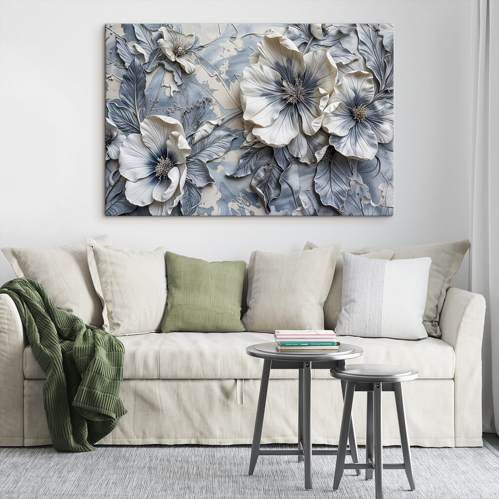 Blüten in kühlen Grautönen — Interieur 1