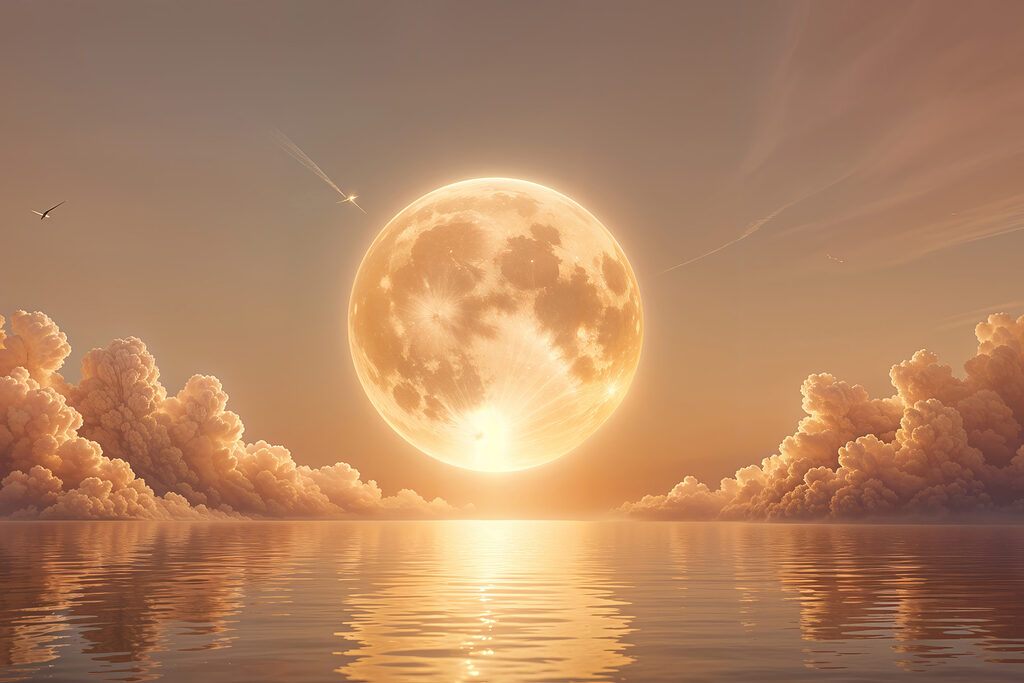 Vollmond im Abendschein — ganzes Design