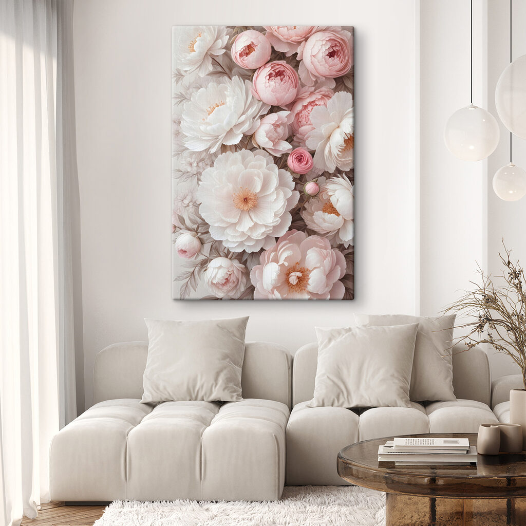 Rosa Rosetten zwischen Weiß — Interieur 1