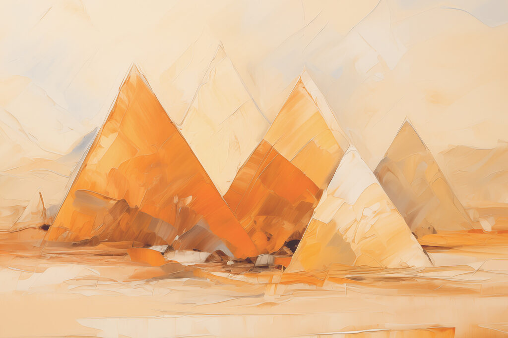 Pyramiden im warmen Morgenlicht — ganzes Design
