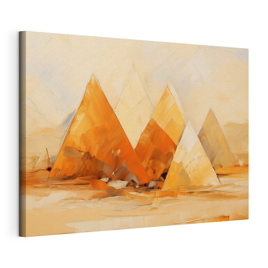 Pyramiden im warmen Morgenlicht, gespannte Leinwand mit umlaufender Kante