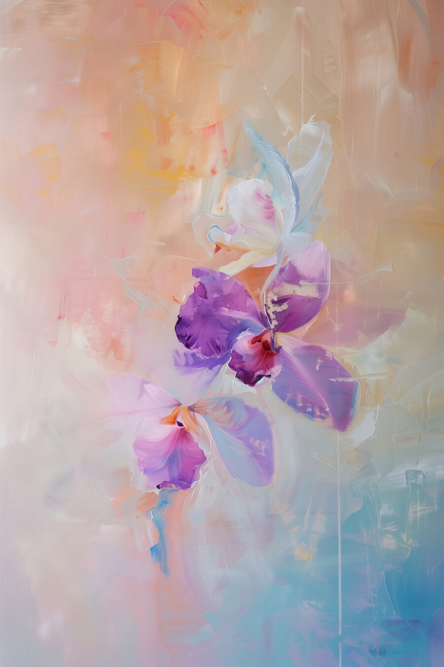 Orchidee im Pastellschleier — ganzes Design