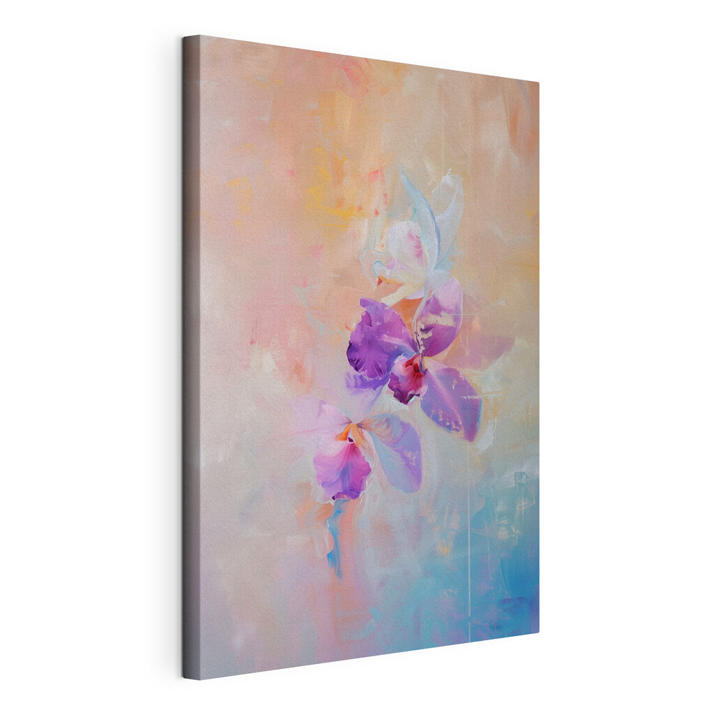 Orchidee im Pastellschleier, gespannte Leinwand mit umlaufender Kante