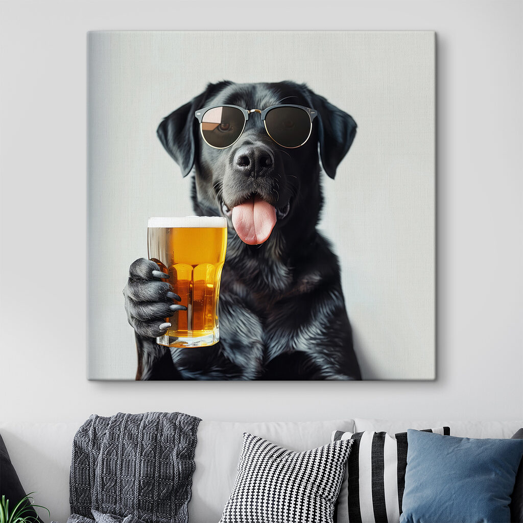 Hund stößt mit an — Interieur 1