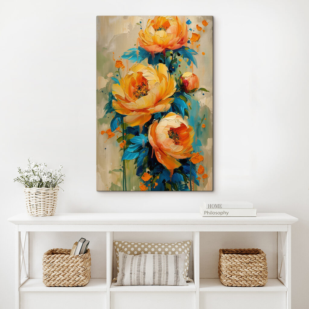 Gelbe Rosen in Farbbahnen — Interieur 2