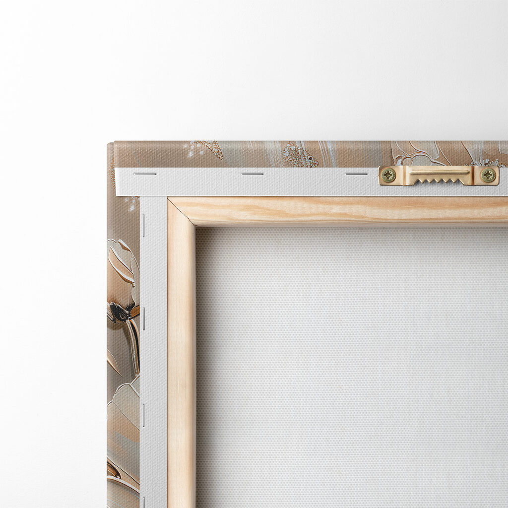 Weiße Blüten auf Sandbeige — Rückseite