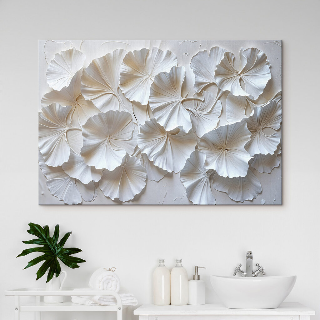 Ginkgoblätter in sanftem Weiß — Interieur 2