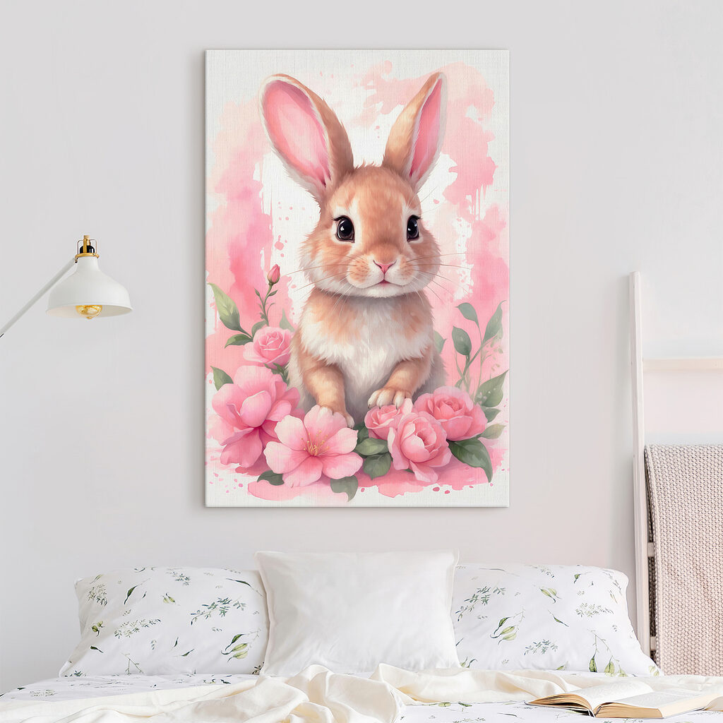 Kaninchen im rosa Garten — Interieur 2