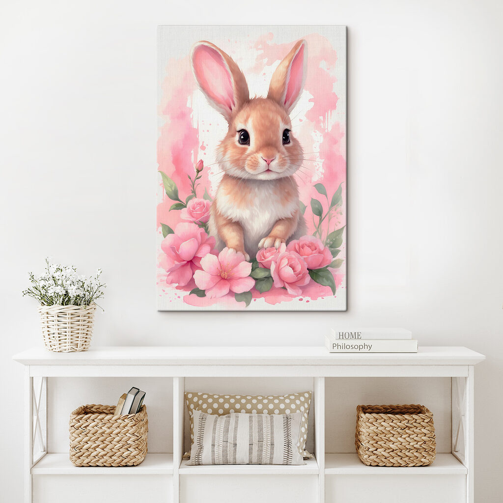Kaninchen im rosa Garten — Interieur 1