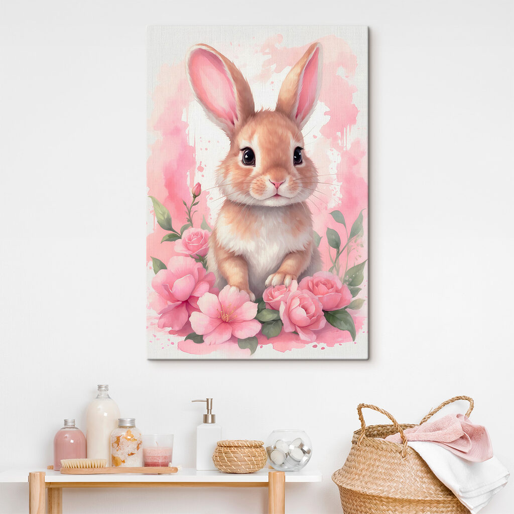 Kaninchen im rosa Garten — Interieur 3