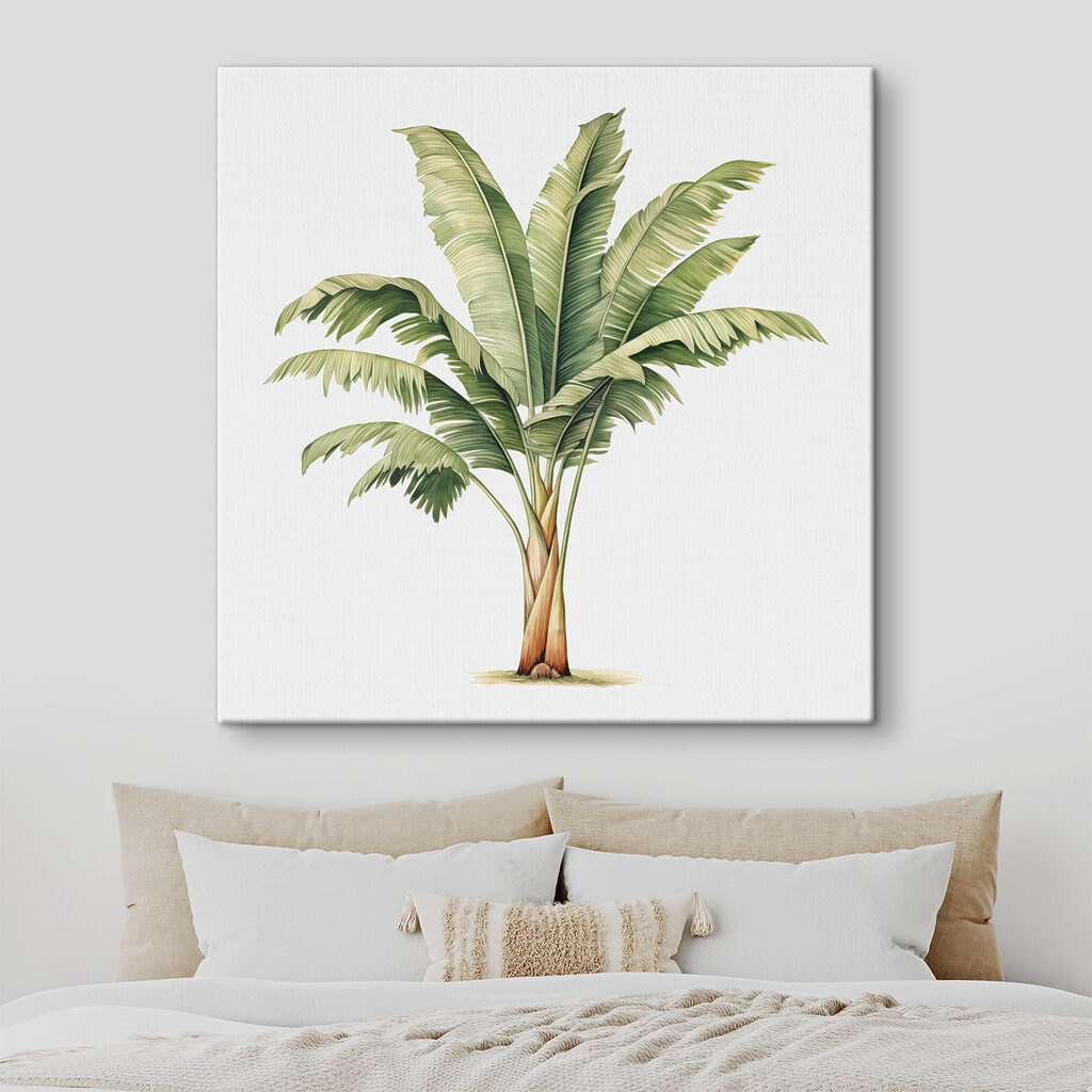 Bananenblätter in feinem Aquarell — Interieur 1