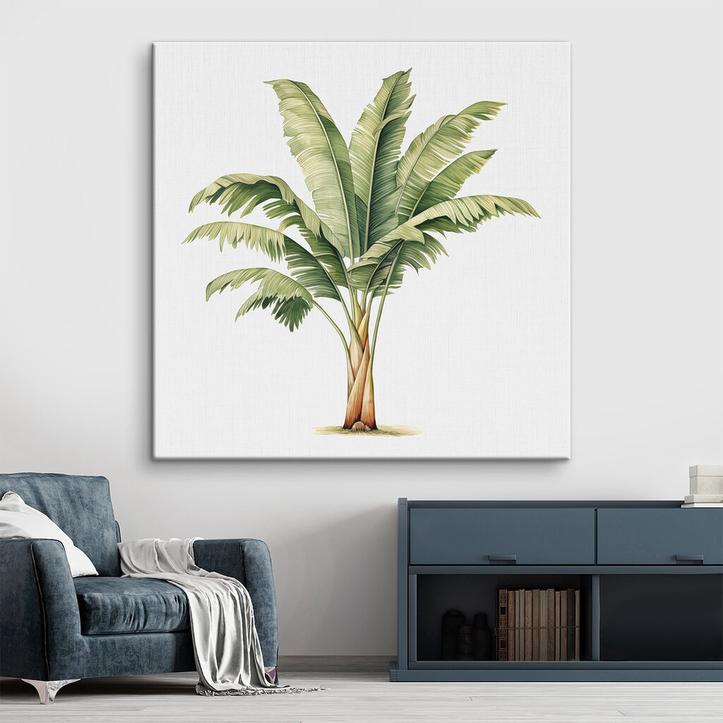 Bananenblätter in feinem Aquarell — Interieur 2
