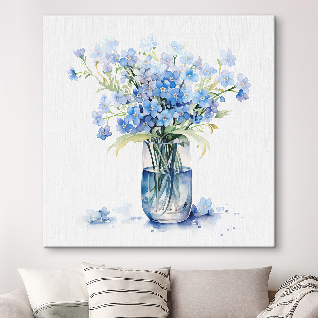 Vergissmeinnicht in blauem Glas — Interieur 1