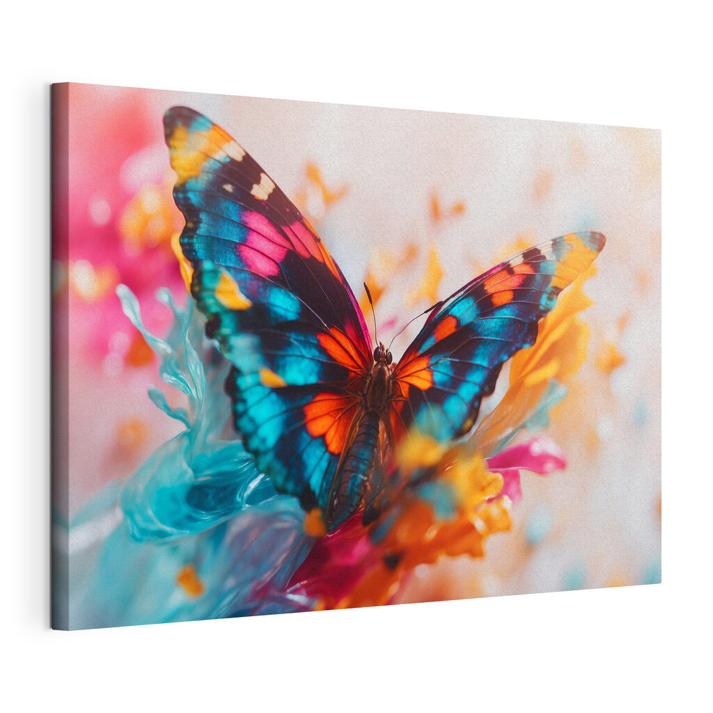 Schmetterling in Pastell, gespannte Leinwand mit umlaufender Kante