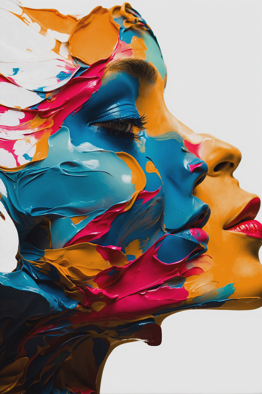 Profil in kräftiger Farbe — ganzes Design