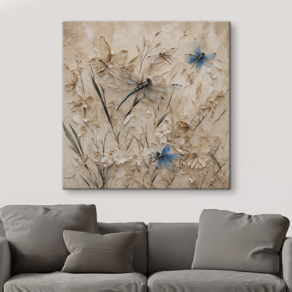 Libellen zwischen beigen Blüten — Interieur 3