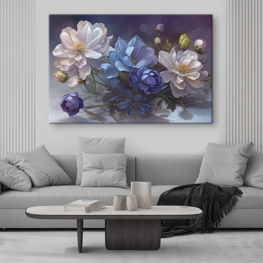 Weiße Blüten neben Tiefblau — Interieur 2