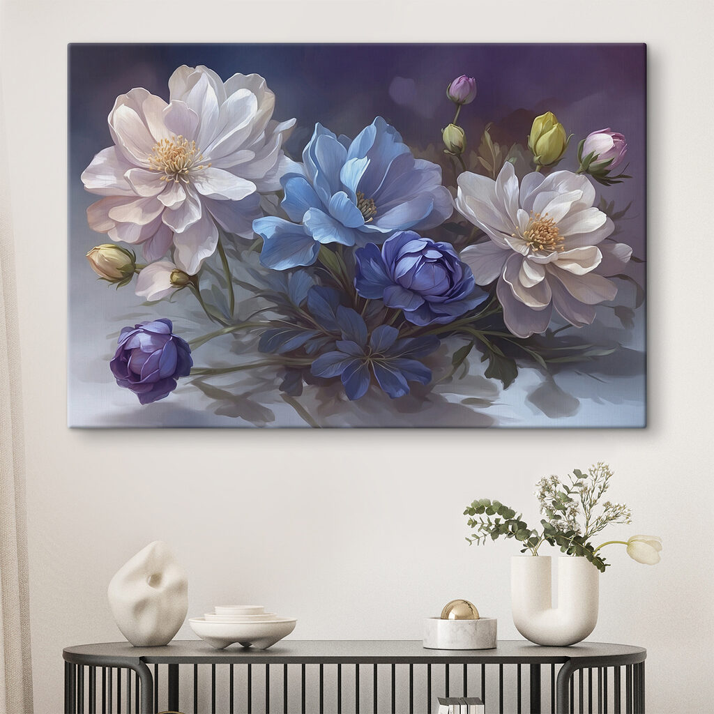 Weiße Blüten neben Tiefblau — Interieur 1