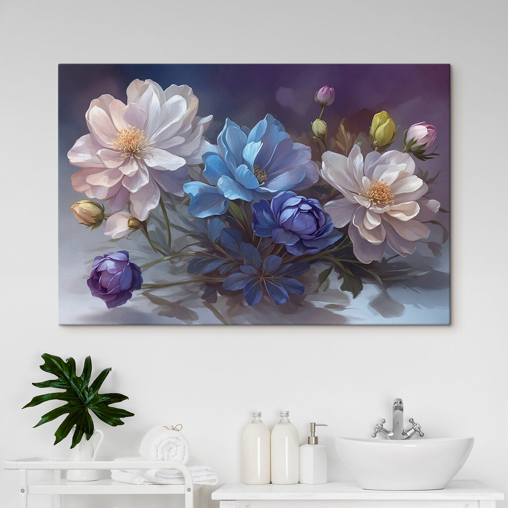 Weiße Blüten neben Tiefblau — Interieur 3