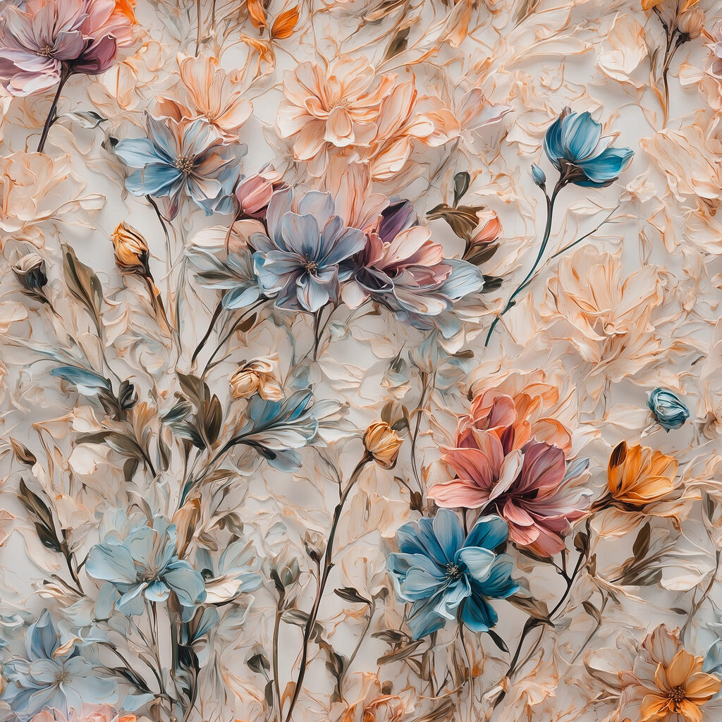 Kleine Blüten in Pastelltönen — ganzes Design