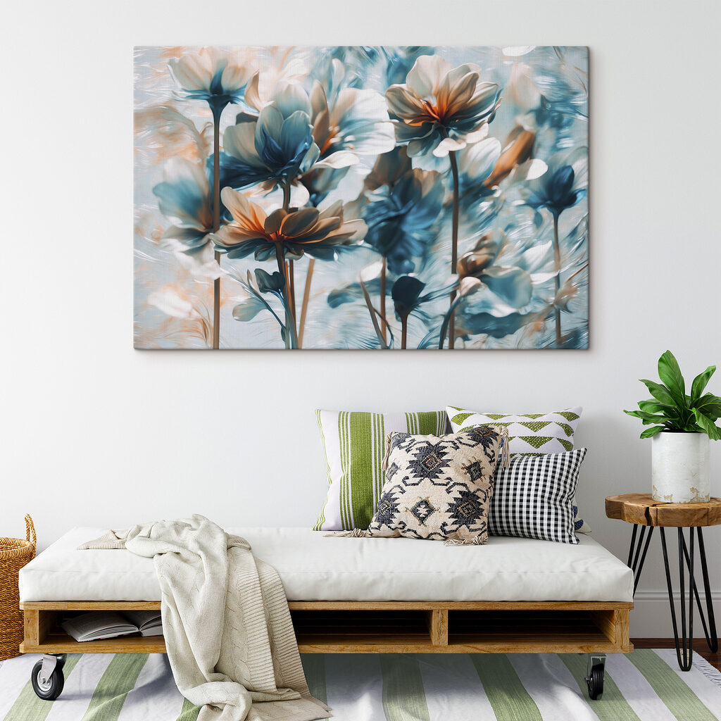 Blaue Blüten an Stielen — Interieur 2