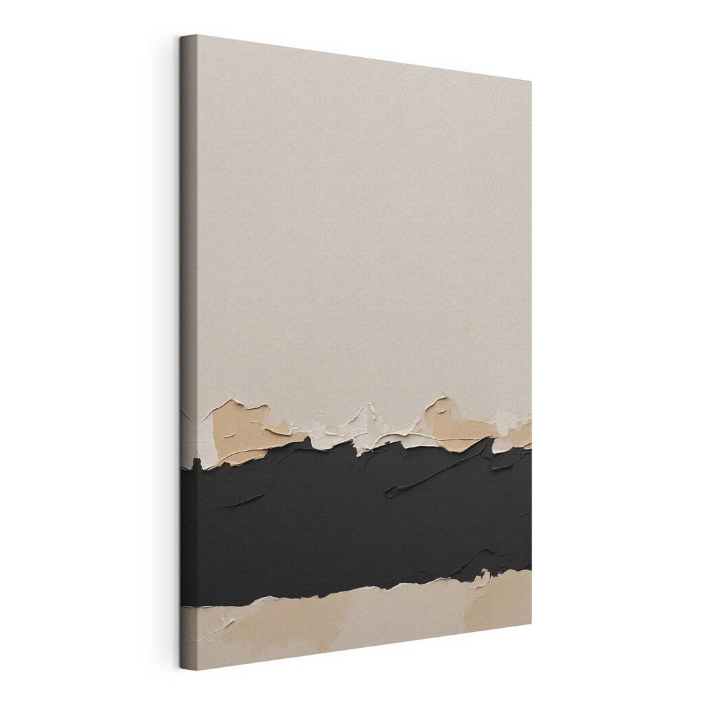 Dunkles Band auf Beige, gespannte Leinwand mit umlaufender Kante