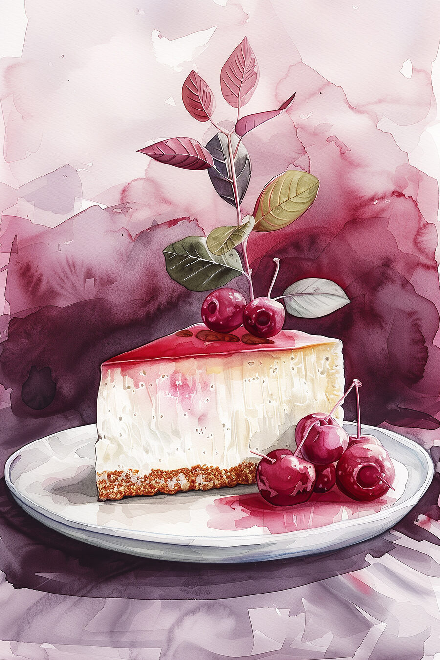 Käsekuchen mit Kirschen — ganzes Design