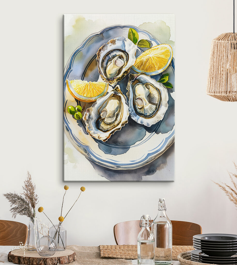 Drei Austern auf Blau — Interieur 1