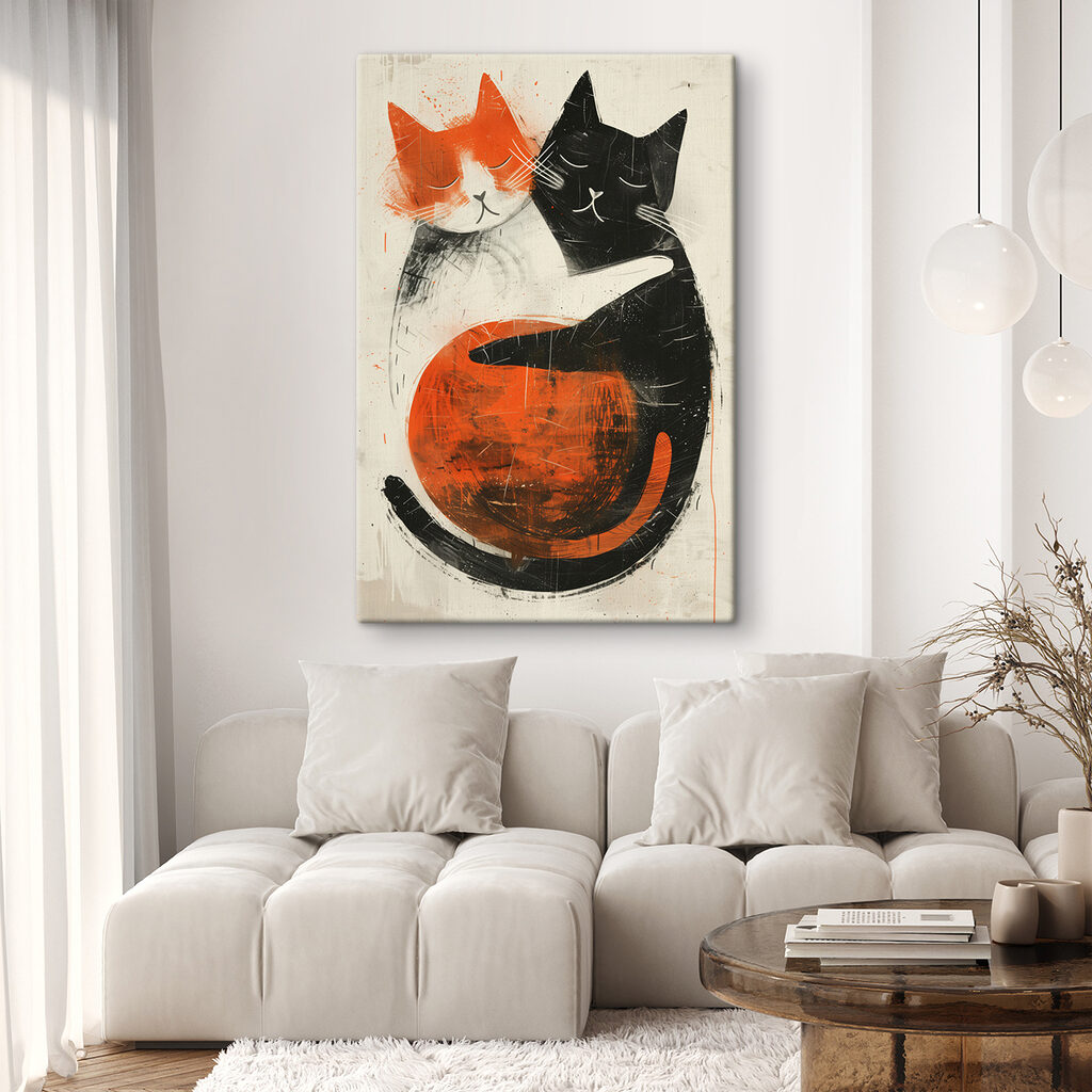 Zwei Katzen eng umschlungen — Interieur 2