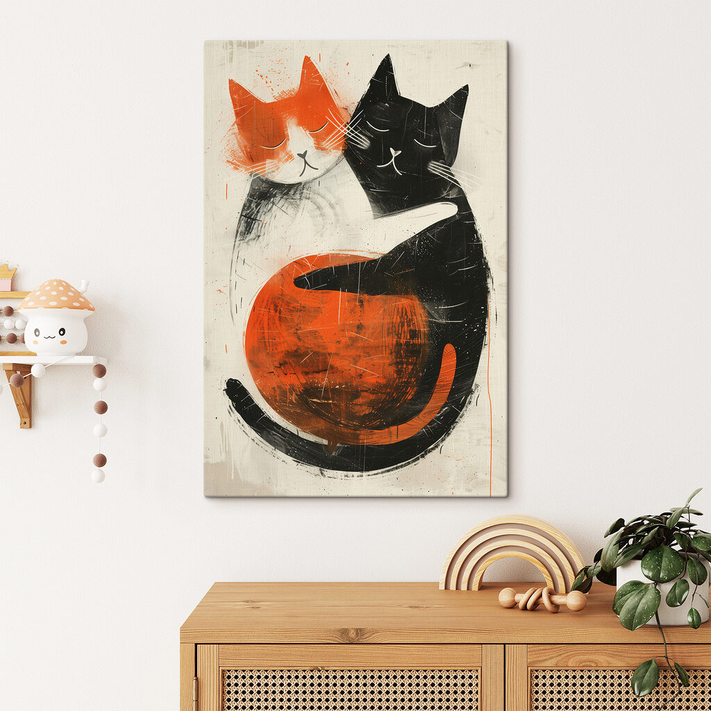 Zwei Katzen eng umschlungen — Interieur 3