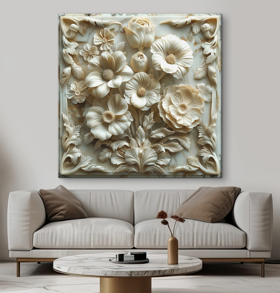Weißes Blütenornament — Interieur 1