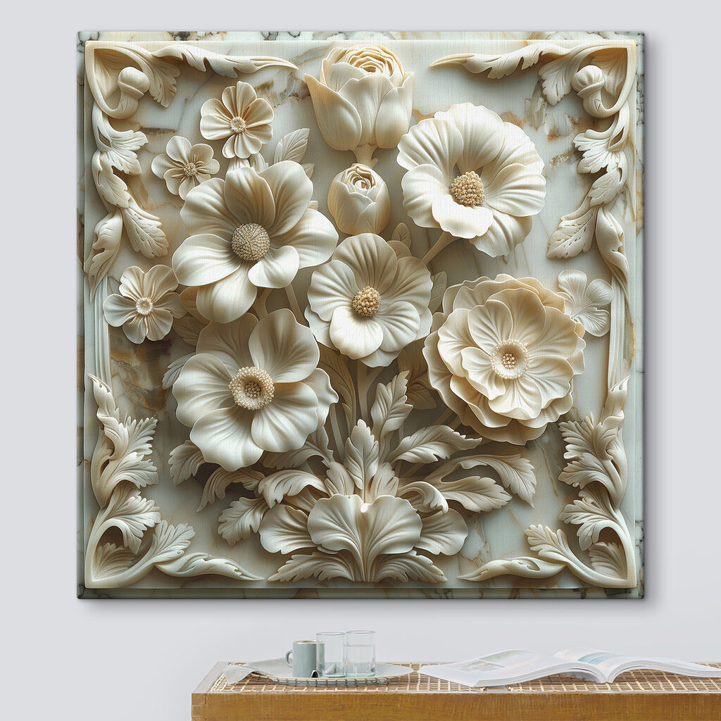 Weißes Blütenornament — Interieur 3