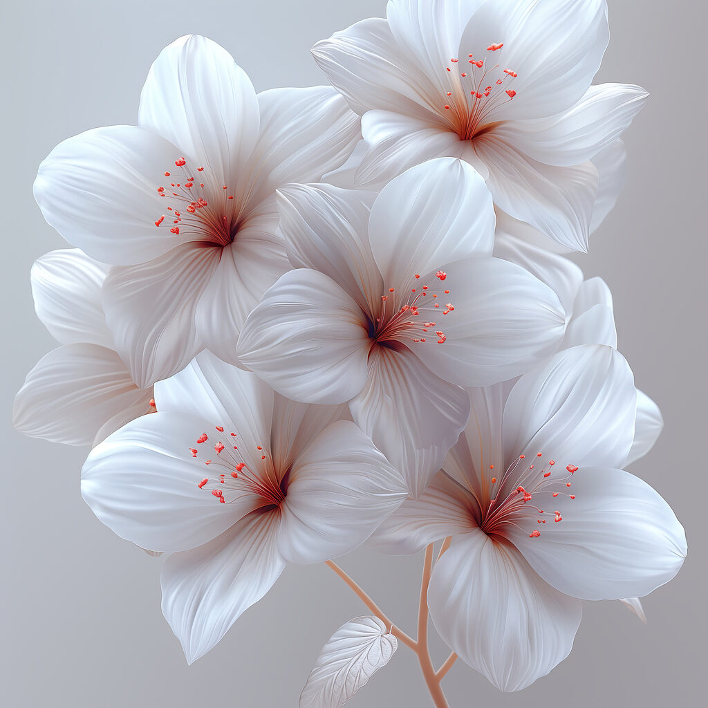 Blüten mit rosa Tupfen — ganzes Design