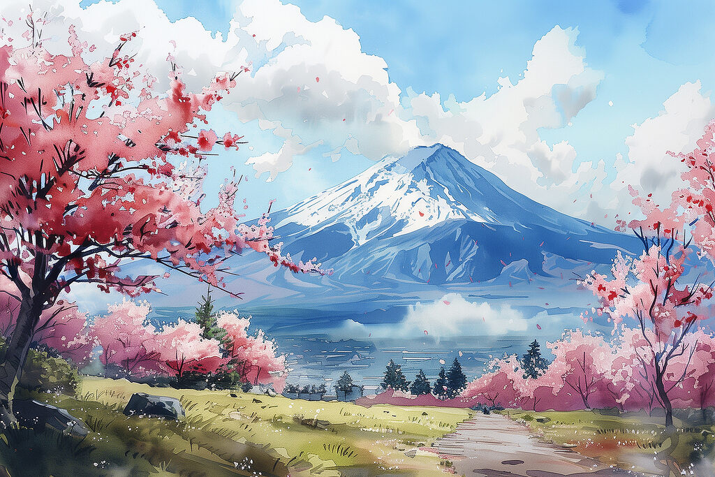Blühende Berglandschaft — ganzes Design