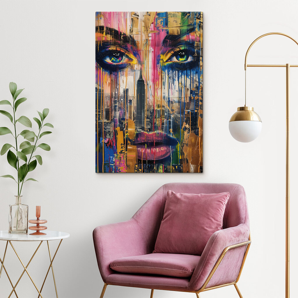 Augen hinter Farbstreifen — Interieur 2