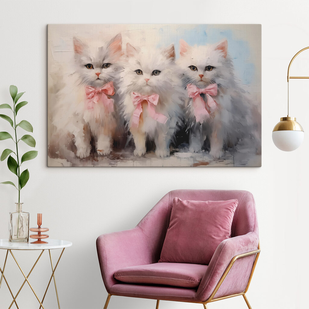 Kätzchen mit rosa Schleifen — Interieur 1