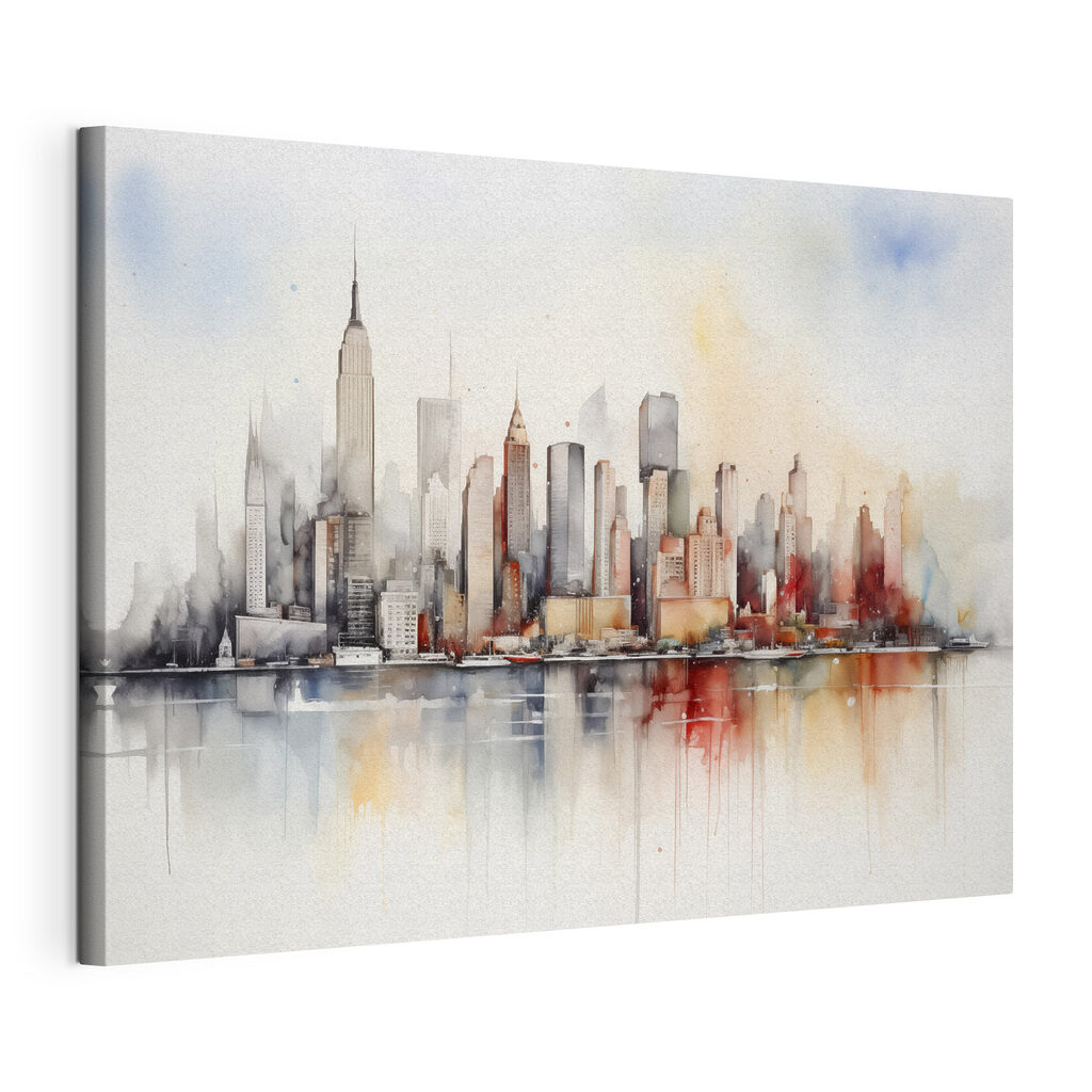 Skyline in feinen Aquarelllinien — Produktansicht