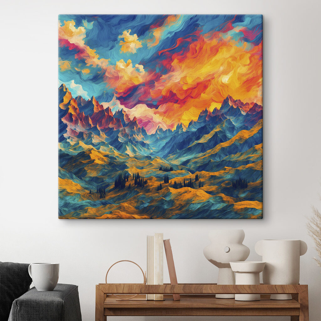 Berge unter flammenden Wolken — Interieur 1