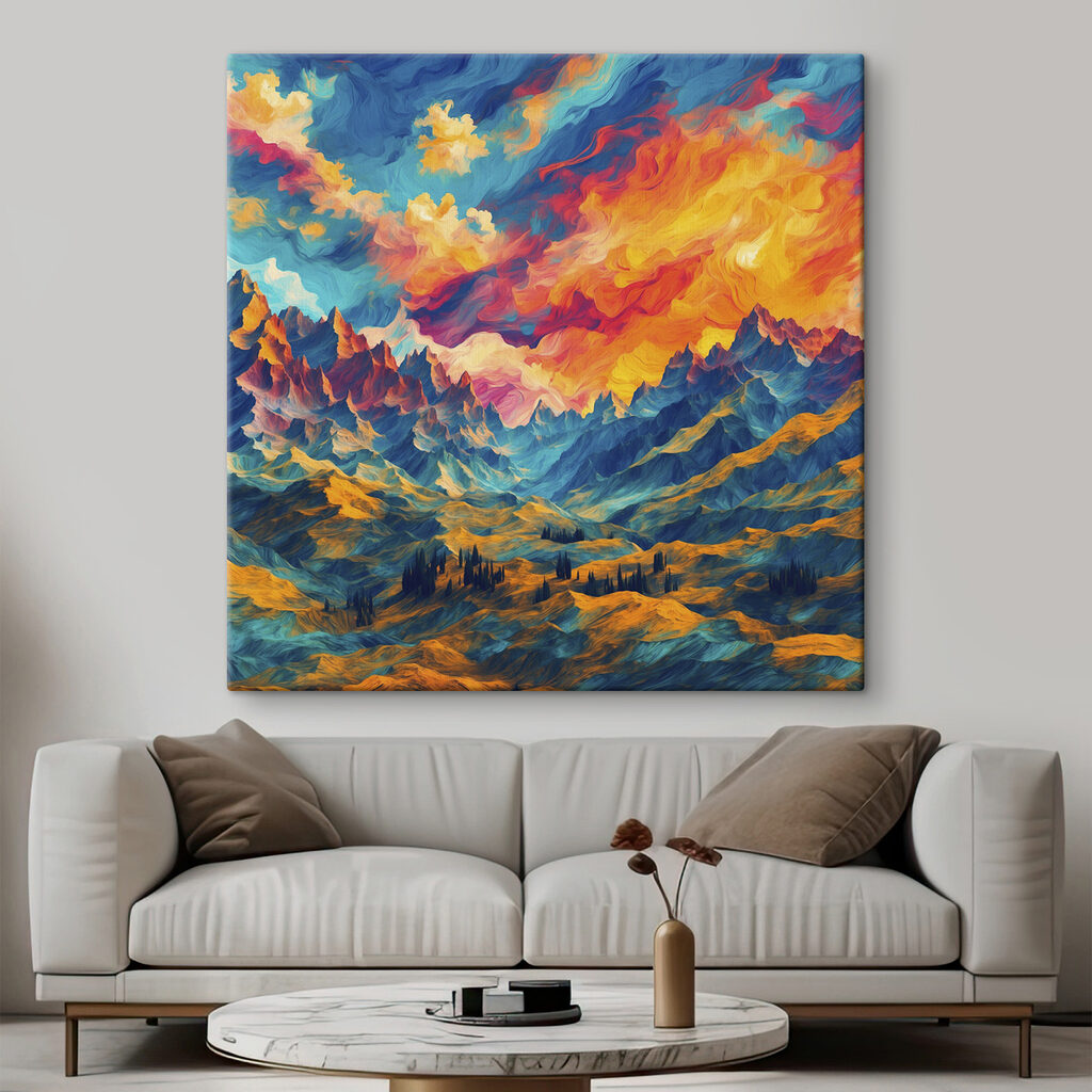 Berge unter flammenden Wolken — Interieur 3
