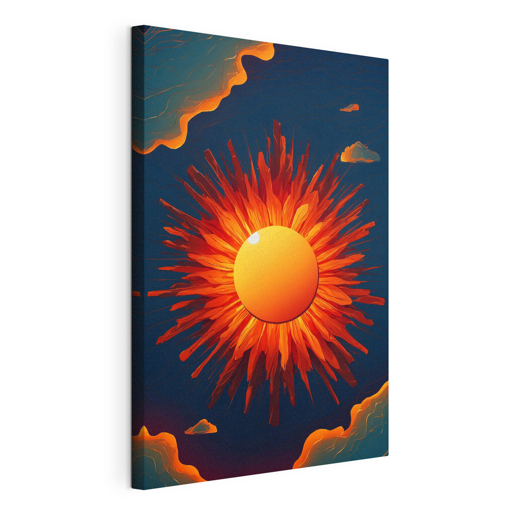 Sonne mit feurigen Strahlen — Produktansicht
