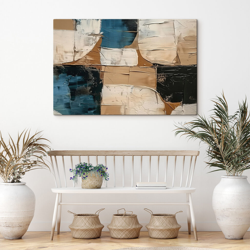 Türkis und warme Farbfelder — Interieur 1