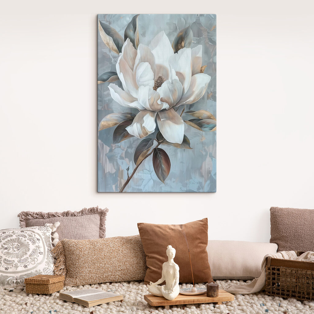 Weiße Magnolie auf Blaugrau — Interieur 1