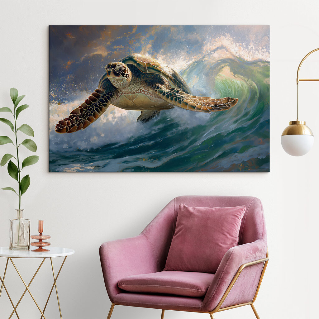 Meeresschildkröte in der Welle — Interieur 2