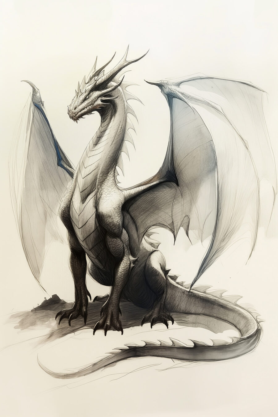 Drache richtet sich auf — ganzes Design
