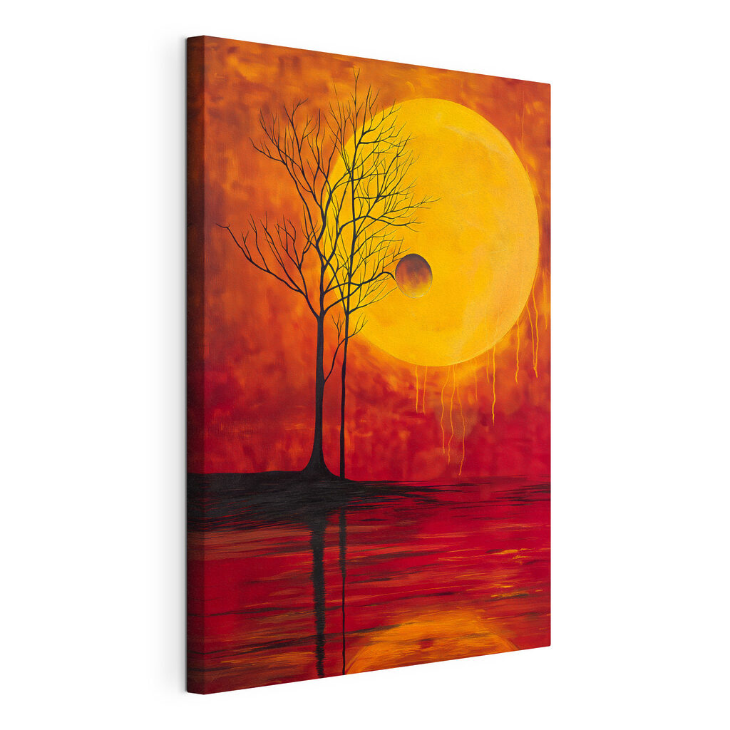 Baum vor dem Mond, gespannte Leinwand mit umlaufender Kante