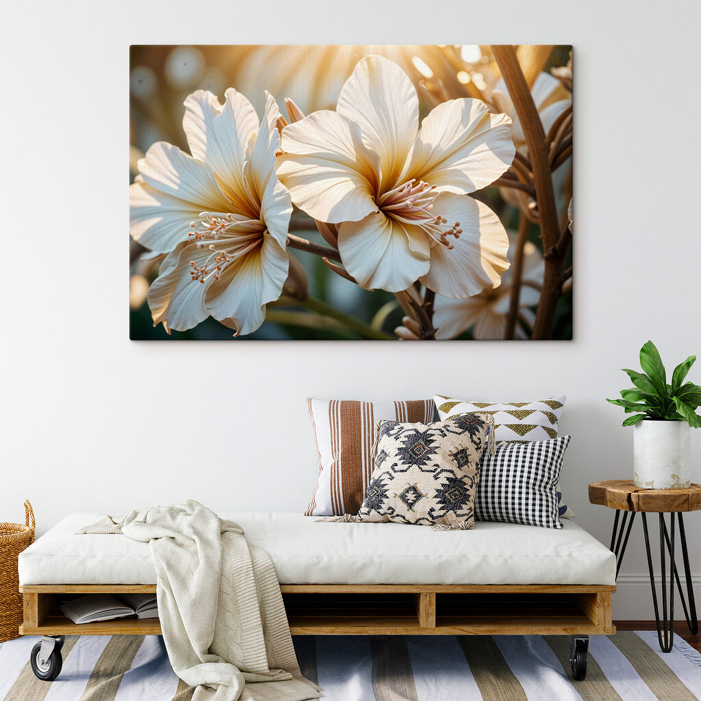 Weiße Blüten im Gegenlicht — Interieur 1