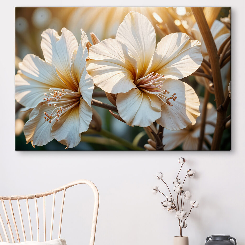 Weiße Blüten im Gegenlicht — Interieur 2