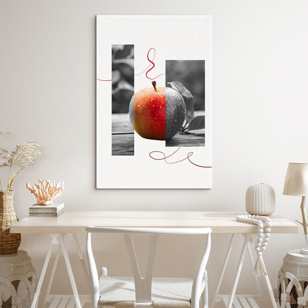 Collage mit rotem Apfel — Interieur 2