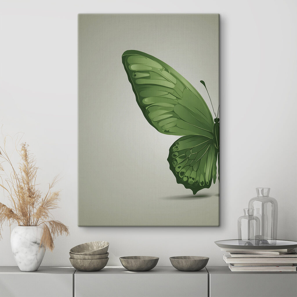 Grüner Flügel auf Graugrün — Interieur 1