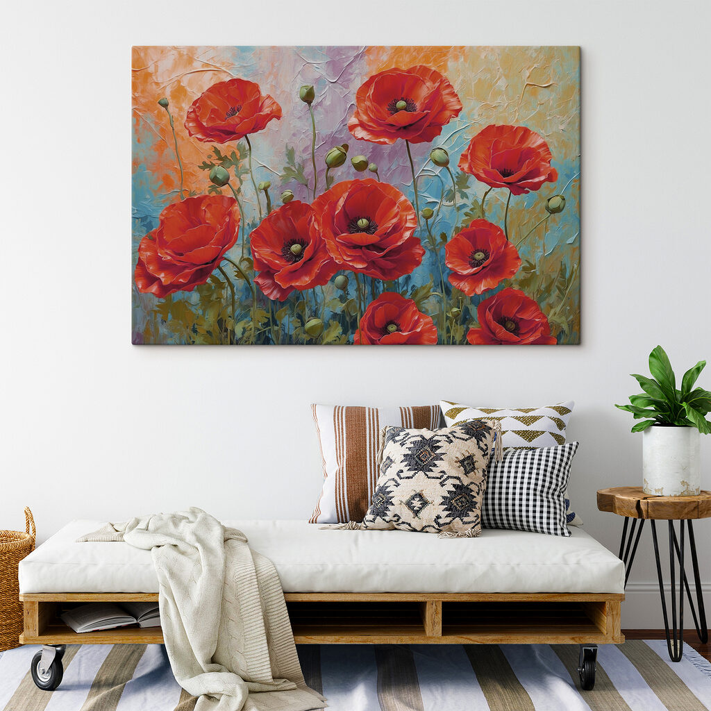 Mohnblumen zwischen Pastellfarben — Interieur 3